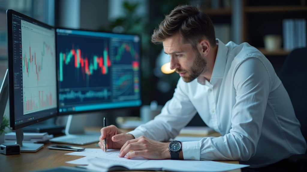 Detaillierte Ansicht eines Trading-Dashboards mit Risikomanagement-Metriken, Stop-Loss-Levels und Portfolio-Positionen