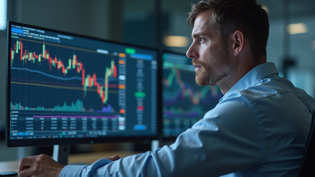 Mehrere Trendlinien und gleitende Durchschnitte werden auf einem Kerzen-Chart angewendet, zeigt verschiedene Analysemethoden gleichzeitig, technische Analyse Bildschirm