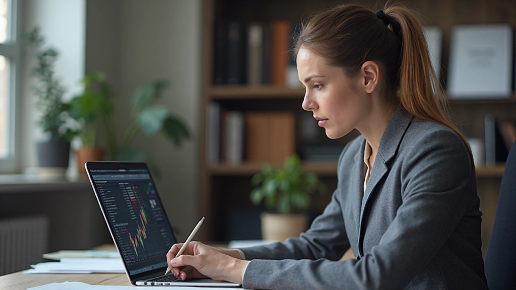 Professioneller Analyst überprüft Sicherheitsfeatures und Gebührenstrukturen verschiedener Handelsplattformen auf Computerschirm