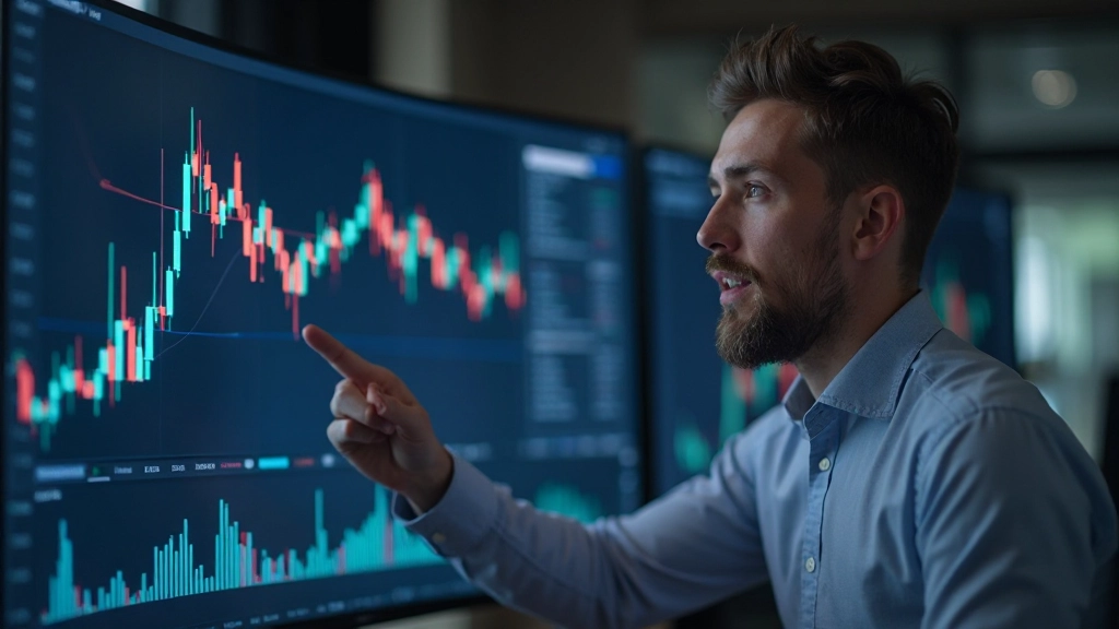 Handelsstrategie-Visualisierung mit Marktanalyse und Trendindikatoren