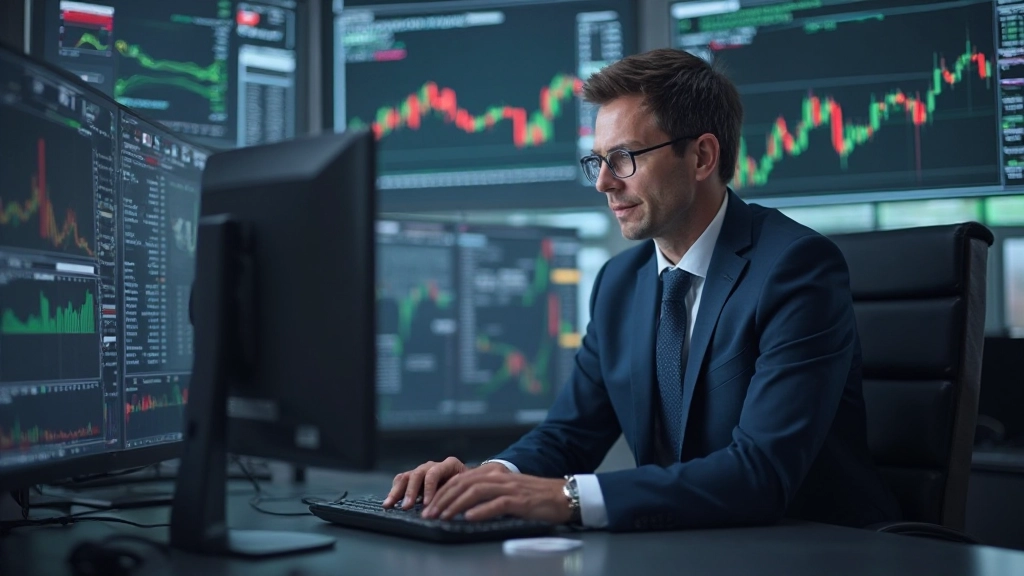 Visualisierung von Währungspaar-Symbolen und globalen Marktdaten, professionelles Finanzdiagramm-Layout, blauer Hintergrund, moderne Grafik