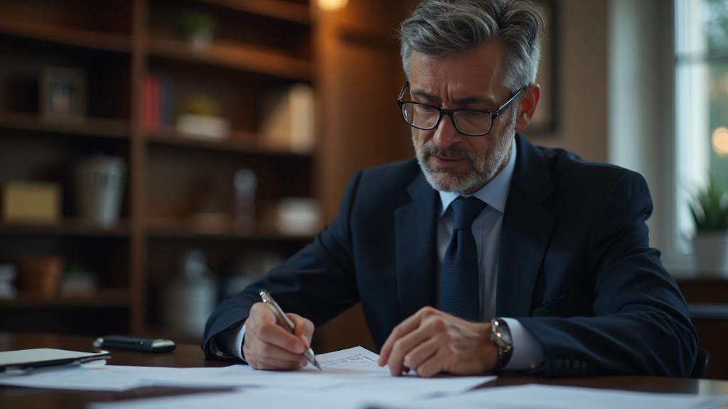 Steuerfachmann bei der Beratung zum Thema Handelsgewinne und Steueroptimierung mit Dokumenten