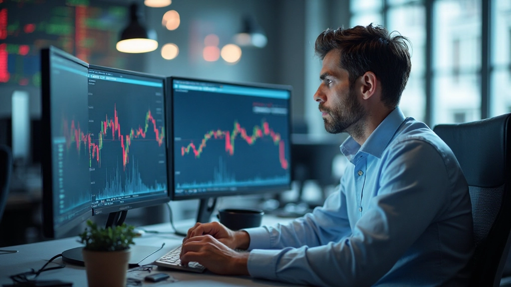 Handelsplattform auf Computerbildschirm mit Order-Ausführung und Echtzeit-Marktdaten