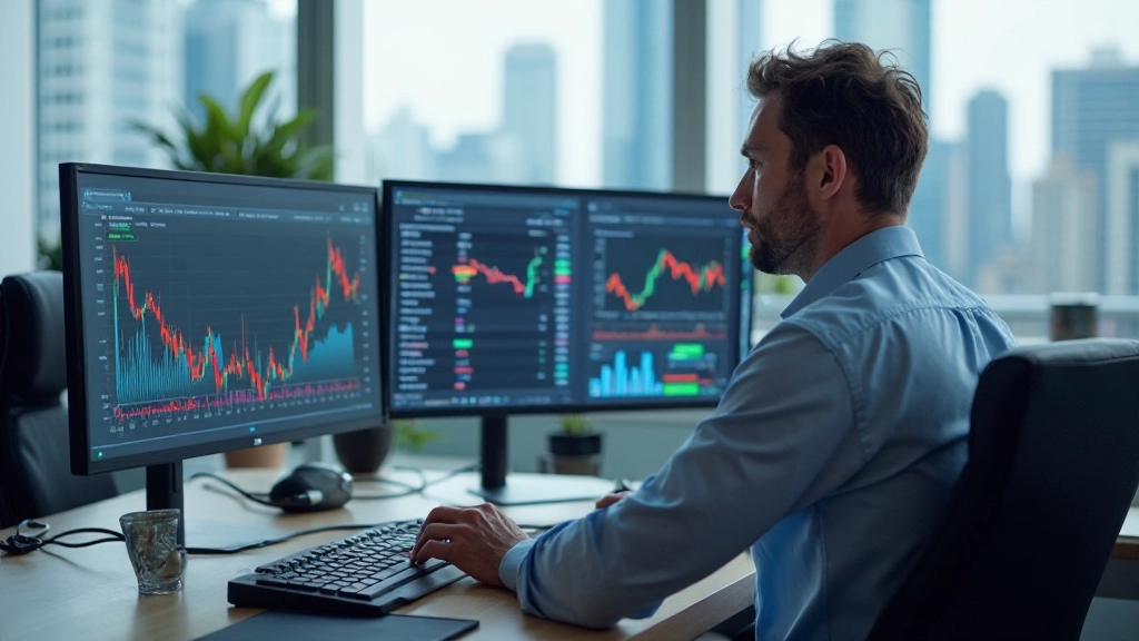 Wirtschaftsnachrichten und Marktbewegungen mit Finanzcharts im Hintergrund