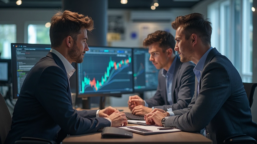 Umfassende Analyse-Workspace mit mehreren Monitoren, zeigt koordinierte Indikatoren auf verschiedenen Zeitrahmen und ein systematisches Handelsjournal