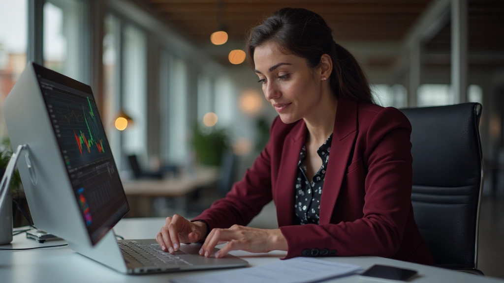 Finanzanalyst überprüft Portfolio-Performance und Investitionsergebnisse