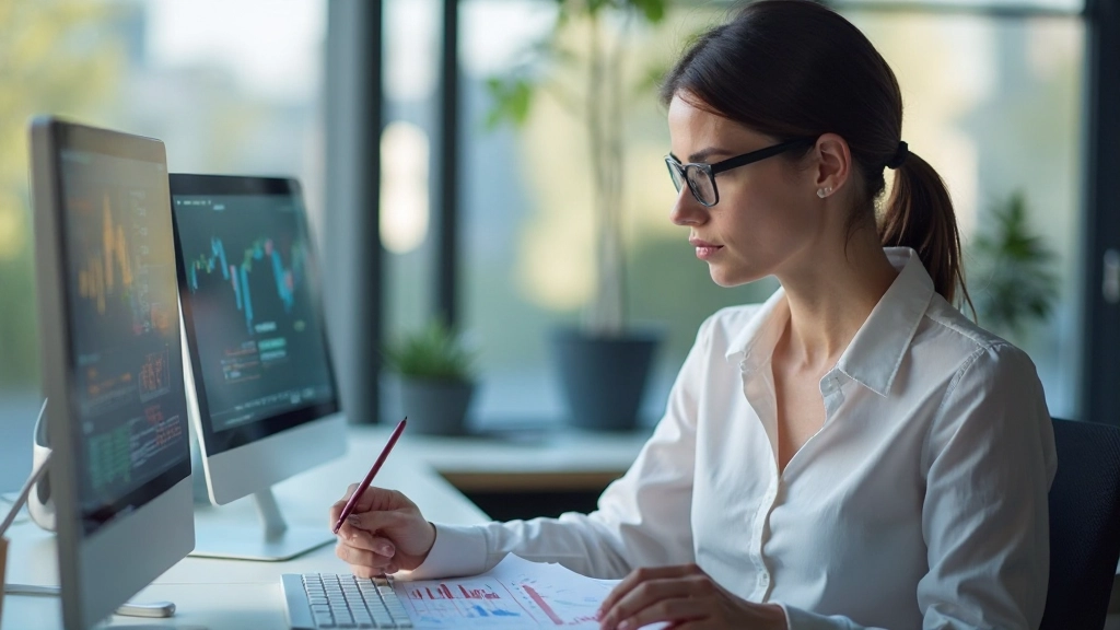 Finanzanalyst überprüft wirtschaftliche Indikatoren und Konjunkturdaten